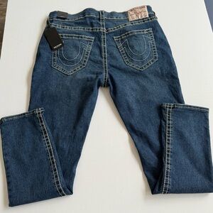 True Religion Jeans Rocco Big T Skinny Medium Abyss Wash 36 x 32 Blue MSRP $199